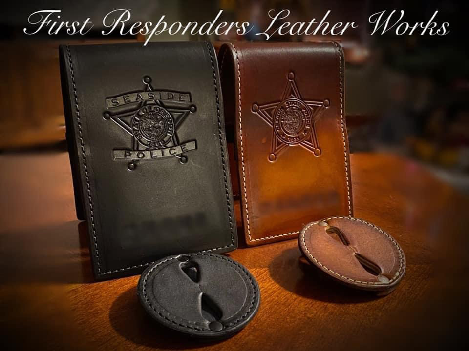 Brigade Leather custom police badge holder